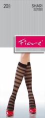 Fiore - Striped knee highs Shari 20 denier, black