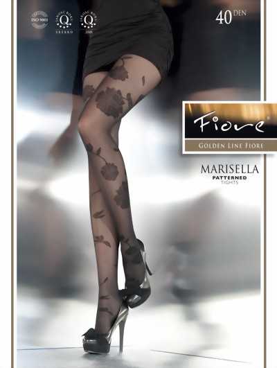 Fiore - Elegant tights with flower pattern 40 DEN