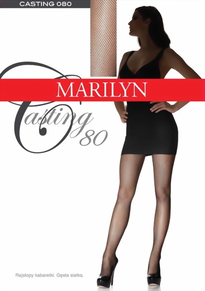 Marilyn - Elegant fishnet tights Casting, white, size M/L